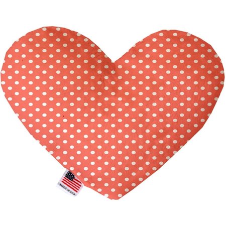 PET PAL 6 in. Peach Polka Dots Heart Dog Toy PE767473